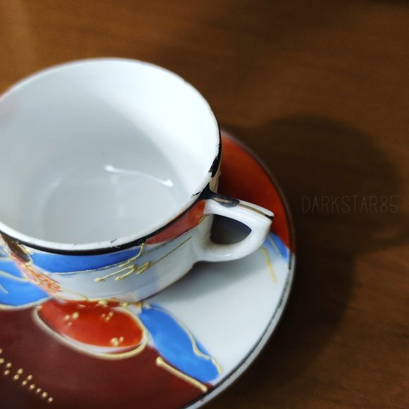 Vintage Made in Occupied Japan Handpainted Moriage Teacup and Saucer - Picture 2 of 10